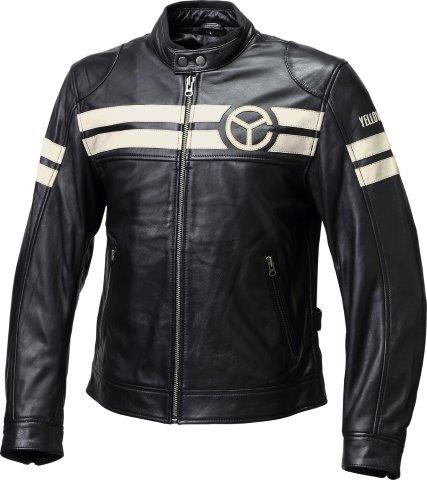 取寄 イエローコーンレザージャケット ブラック/アイボリー 3Lサイズ YCL-001