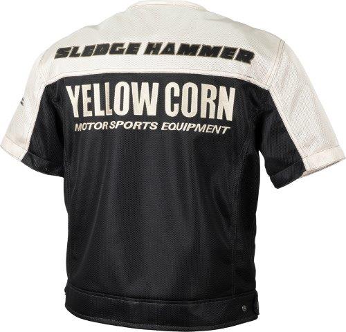 イエローコーン メッシュTシャツ アイボリー/ブラック Lサイズ YMT-005