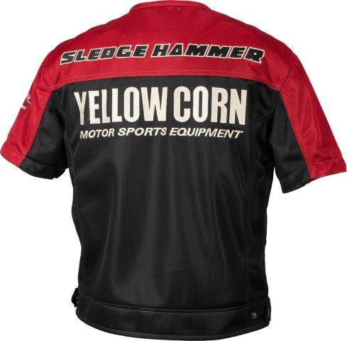 イエローコーン メッシュTシャツ レッド/ブラック Mサイズ YMT-005