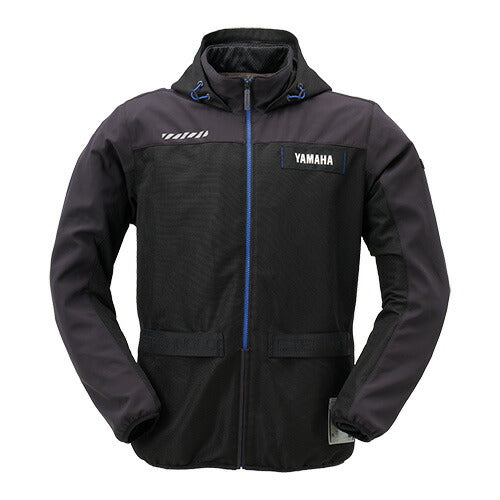 ヤマハ×RSタイチ エアーフリップパーカー メンズ ブラック/ブルー Mサイズ YAS72R