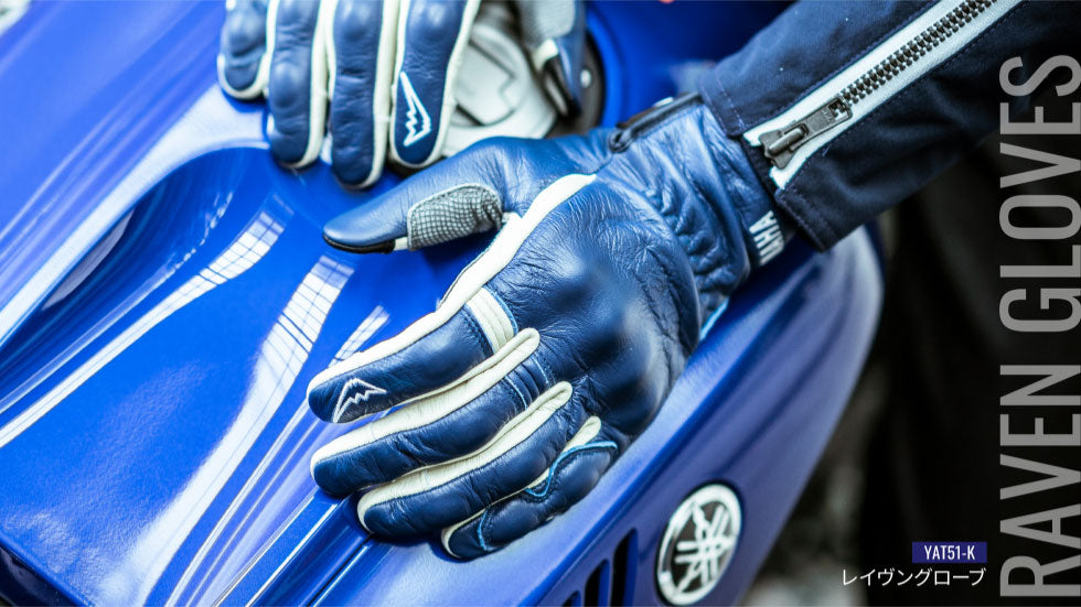 ヤマハ×クシタニ  レイヴングローブ メンズ ブルー Mサイズ YAT51K